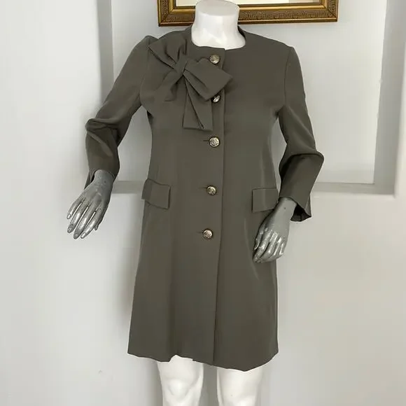 HACHE GRAY DRESS/COAT VIRGIN-WOOL MADE IN ITALY IT 46 - Picture 13 of 14